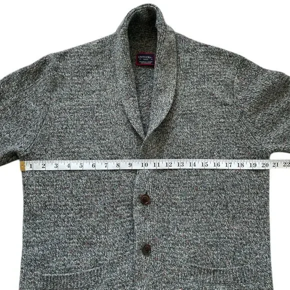 UNTUCKit Emeric Donegal Collared Cardigan Sweater Size S Gray Speckled Grandpa - Picture 10 of 11